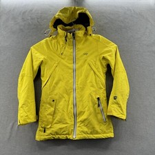 orage womens size s hooded insulated full zip yellow jacket
