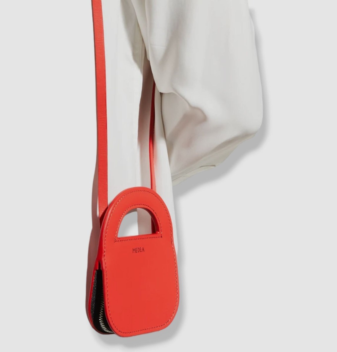 $176 Medea Women's Red Mini Leather Coin Purse Crossbody Wallet