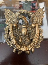 VINTAGE LARGE/HEAVY Cast Brass American Eagle with Anchor Door Knocker 5.5" x 5"