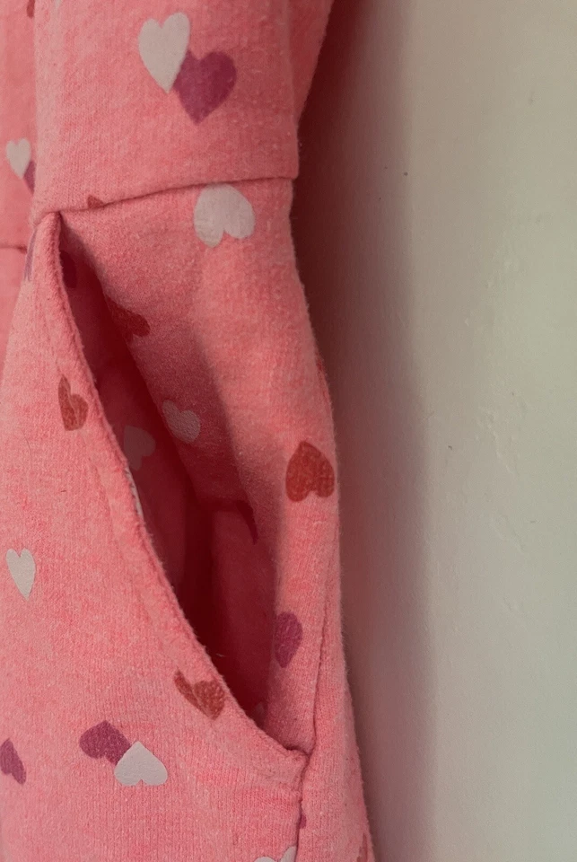 Vestido Circo Niños Niñas Estampado Corazón Ceñido Plisado Mezcla Algodón Manga 3/4 Rosa 6 Foto 4 de 4