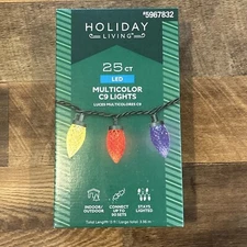 Holiday Living 25 Count LED Multicolor C9 Lights 12 Ft Light Length New 5967832