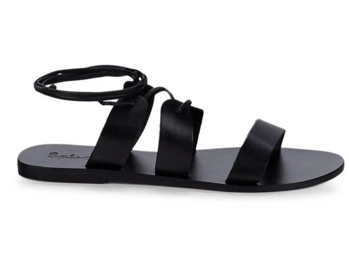 PUMA Splendidi sandali donna taglia 7 5 B neri Tyler gladiatore pelle minimalista piatto