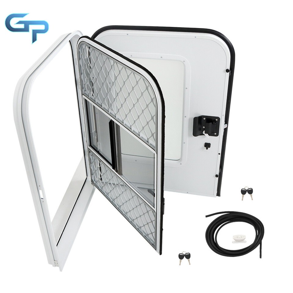 NEW Black RV Camper Trailer Door 26" X 32" - Passenger Side Entry For Teardrop Trailers