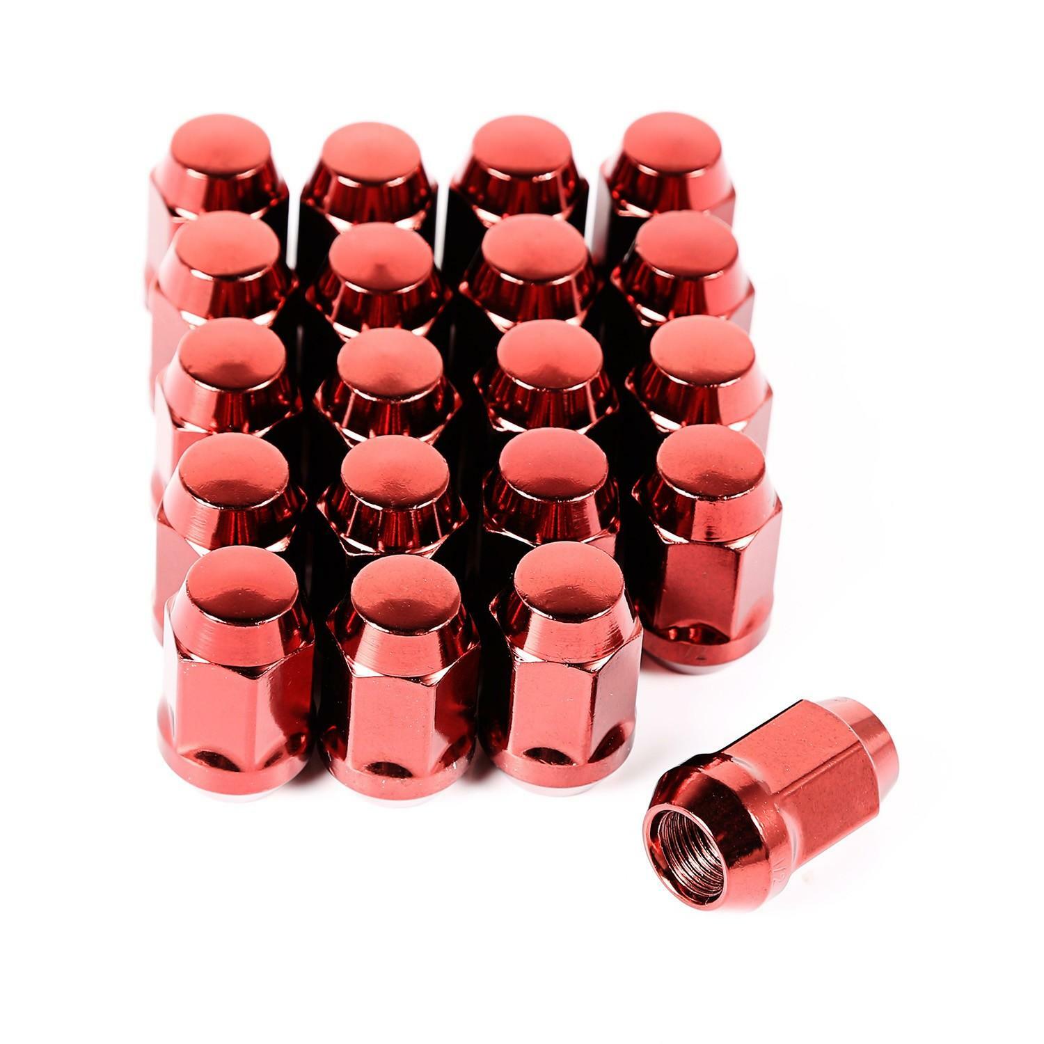 Écrous de roue 1/2-20 de couleur rouge pour jante acier et alu