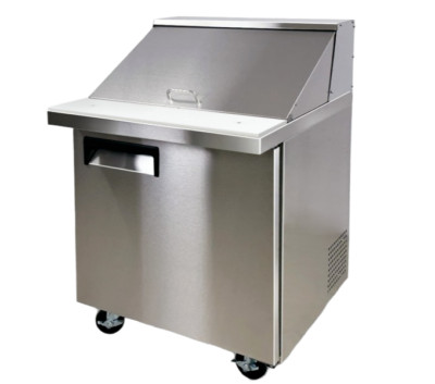 28'' W 12 Pan Mega Top Single Door Refrigerated Food Prep Table Cooler Work Table