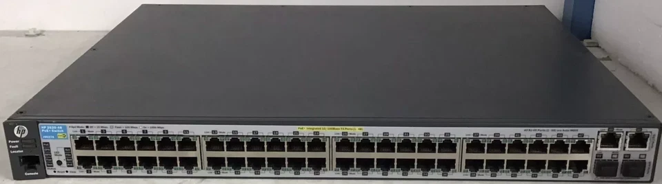 HP 2620-48 J9626A 48 PORT MANAGED L4 FAST ETHERNET SWITCH 2x SFP RACK EARS/PWR - Image 4 of 4