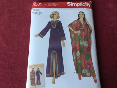   SIMPLICITY #8505 - LADIES RETRO 1970 s ( 2 STYLE ) CAFTAN PATTERN  OZ  FF