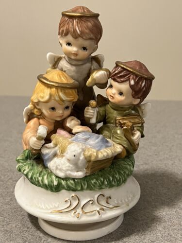 Vintage Christmas Nativity Music Box JAC 1984 “Joy To The World” - Picture 1 of 9
