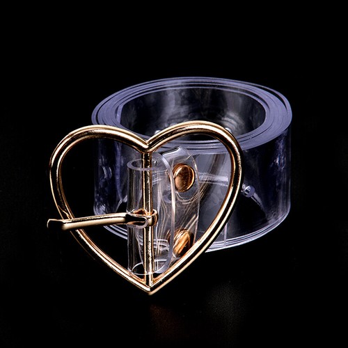 Women Long Transparent Belt Heart Pin Buckle Waist Female Belt Waistband Gif LZ - Picture 9 of 14