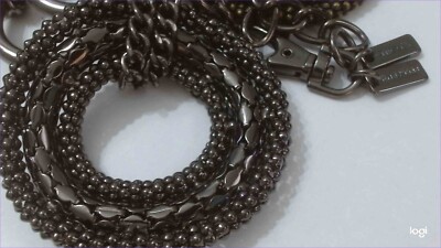 vintage Chico\'s black Lucite and metal Circle chain link belt One Size vintage Chico main image 4