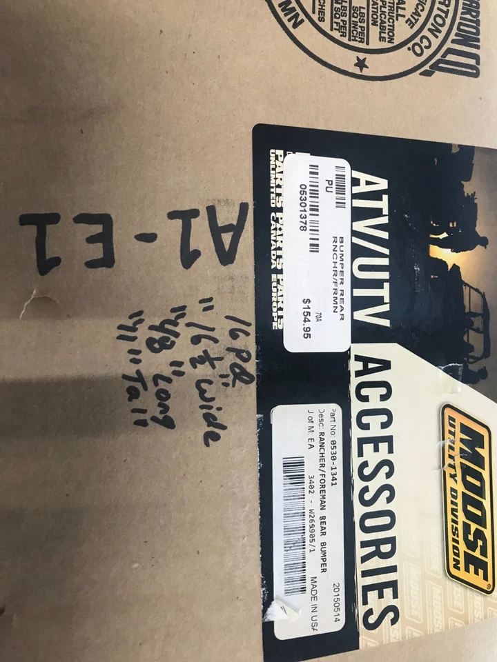 Para-choque traseiro A1E Honda Rancher 420 2014-2017 140530-1378 Moose NOVO - Imagem 3 de 4