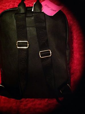 BETSEY JOHNSON BACKPACK Black BOW NANZA Bag Handbag Quilted 