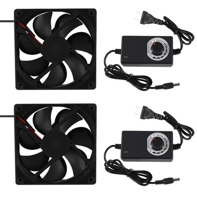 120Mm X 25Mm 110V 220V AC Powered Cooling Fan with Speed Controller Pack of 2