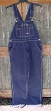 BIG SMITH Denim Jean Overalls Bibs Fits 36 X 30 Zip Fly Work Wear Farmer Grunge