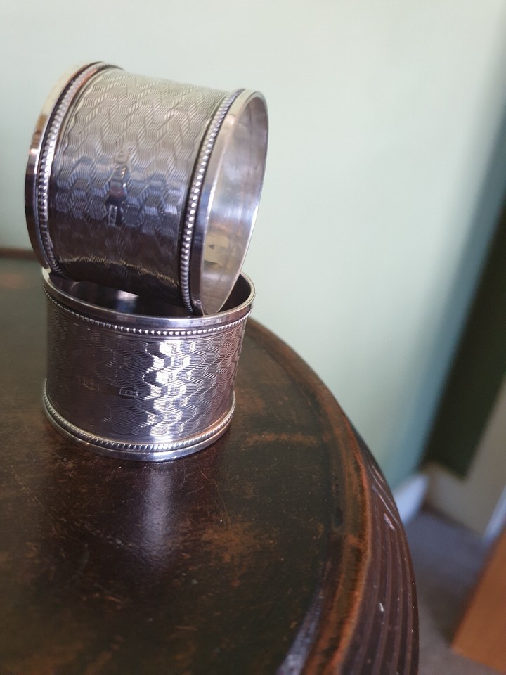 Pair of Silver Napkin Rings, hallmarked Birminghm 1920 eBay
