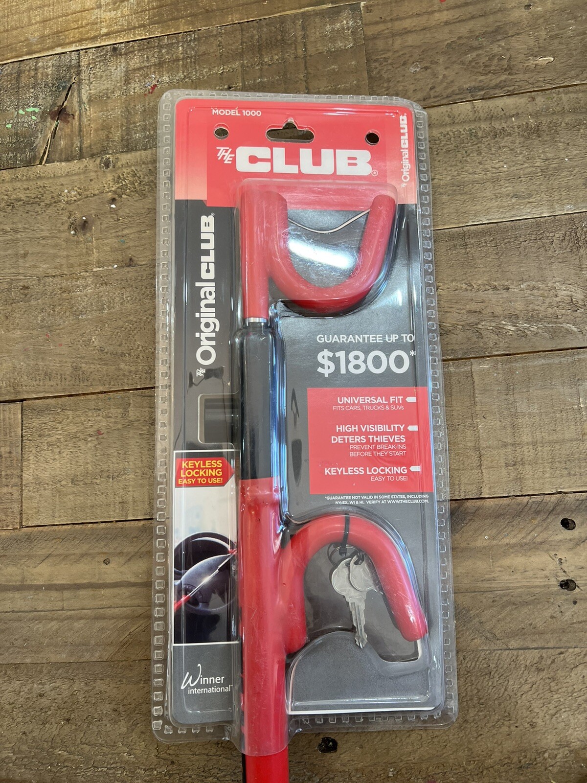 The Club Original Club Car Truck Steering Wheel Lock Red Model 1000 New