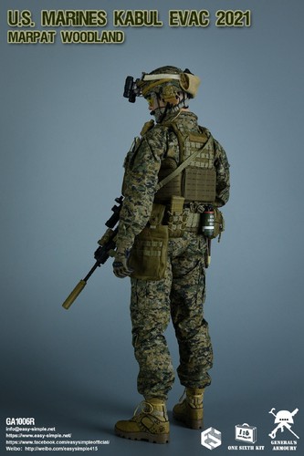1/6 Easy&Simple GA1006R U.S. MARINES KABUL EVAC 2021 MARPAT WOODLAND Soldier Toy - Picture 5 of 11