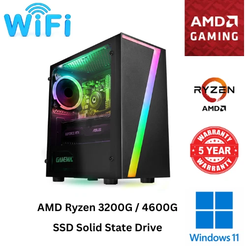 Gaming Computer PC home AMD Ryzen 3/5 32GBRAM 1TB SSD WIFI Windows 11 Pro E