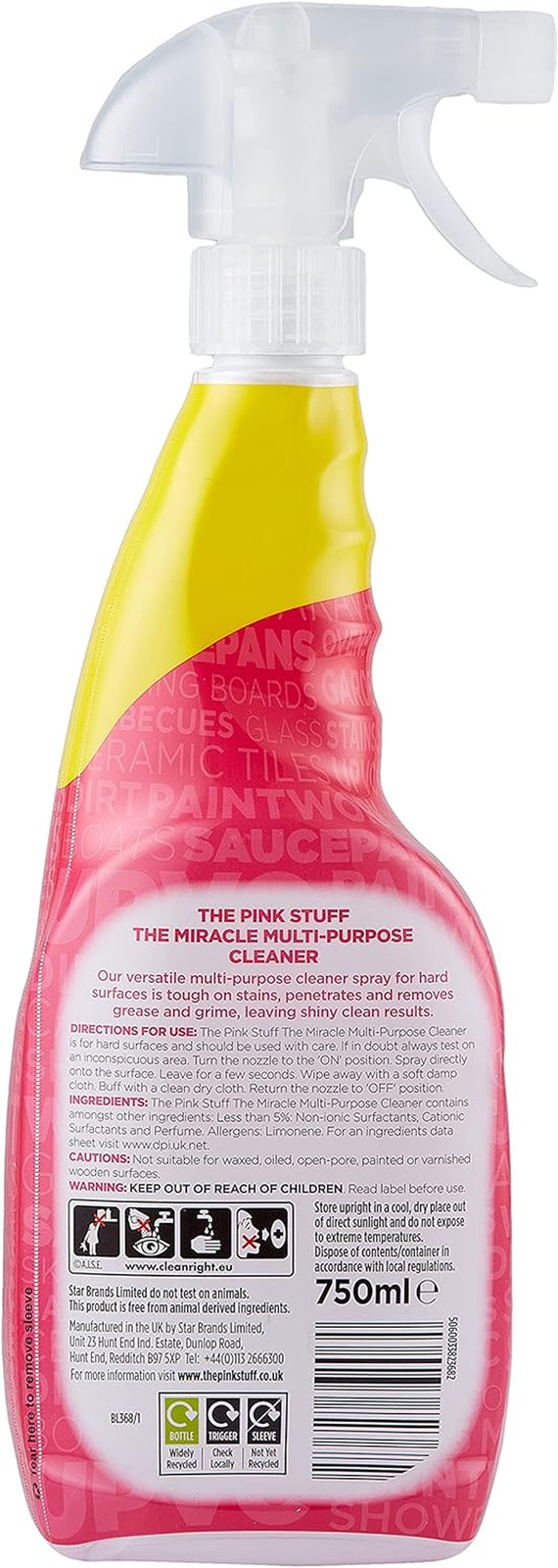 The Pink Stuff Miracle Multi-Purpose – Removes Grease, on Kitchens, Bathrooms