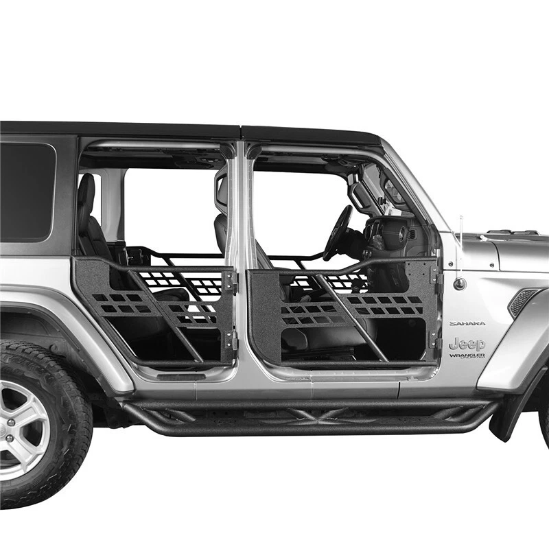 4 peças protetores de porta tubulares quadros tubulares para Jeep Wrangler JL JT 2018-2025 4 portas  - Imagem 3 de 4