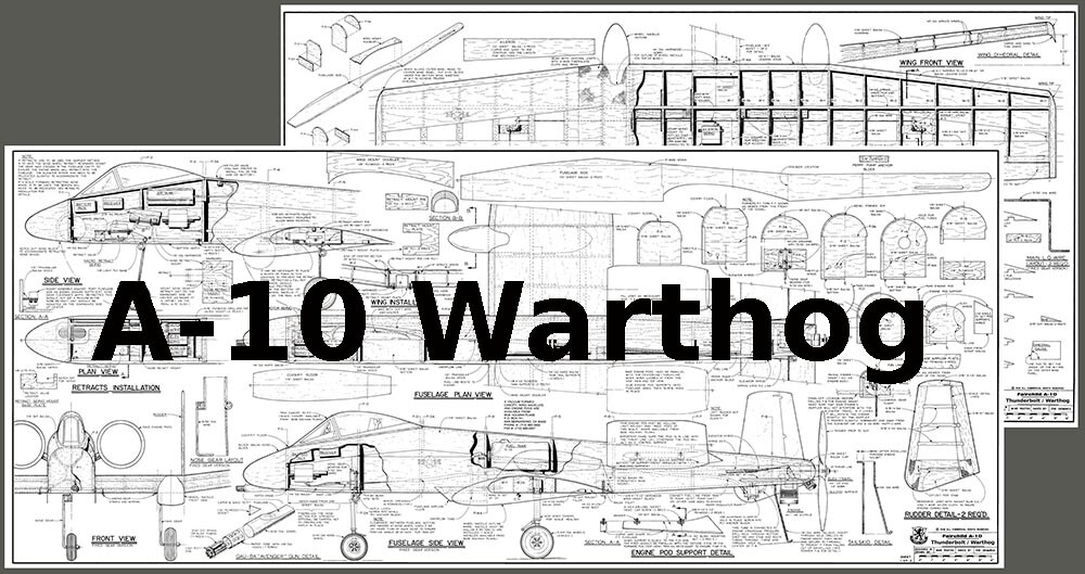 Model Airplane Plans (RC): Fairchild A-10 Thunderbolt Warthog 57