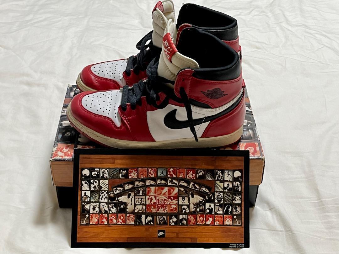 NIKE AIR JORDAN 1 HIGH CHICAGO US7.5 1994 Reprint Vintage NIKE AIR JORDAN 1 HIGH CHICAGO US7.5 1994 Reprint Vintage