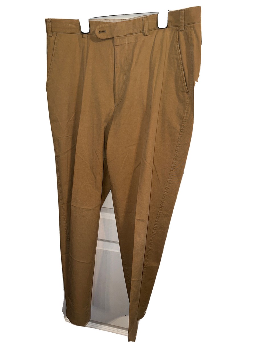 Hiltl Used Sports Slacks Size 35W X 38L Tan Men Flat Front Pants 