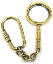Wholesale Lot 100 Marine Solid Brass Magnifying Glass Key Chain from Alif Nautic