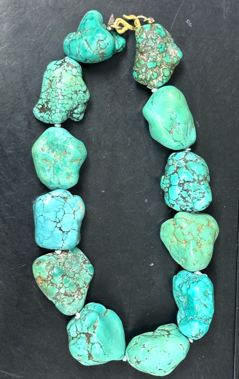 KJL Kenneth Jay Lane Large Chunky Turquoise Hand … - image 7