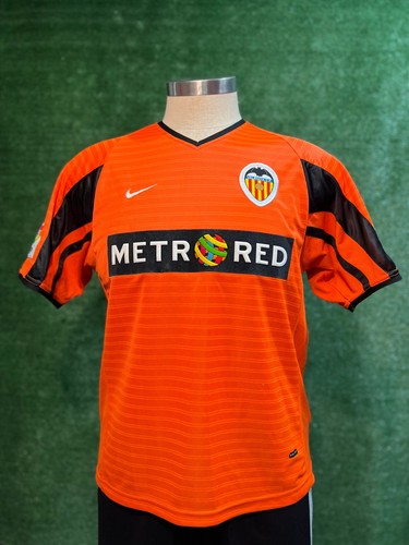 Valencia 2001/02 Home Jersey Nike (S) Small Orange MetroRed Soccer Kit