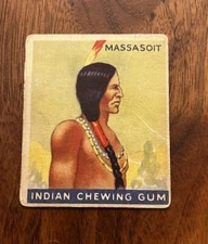 1933 Goudey Indian Gum #32 Series of 48 Massasoit Blue Panel