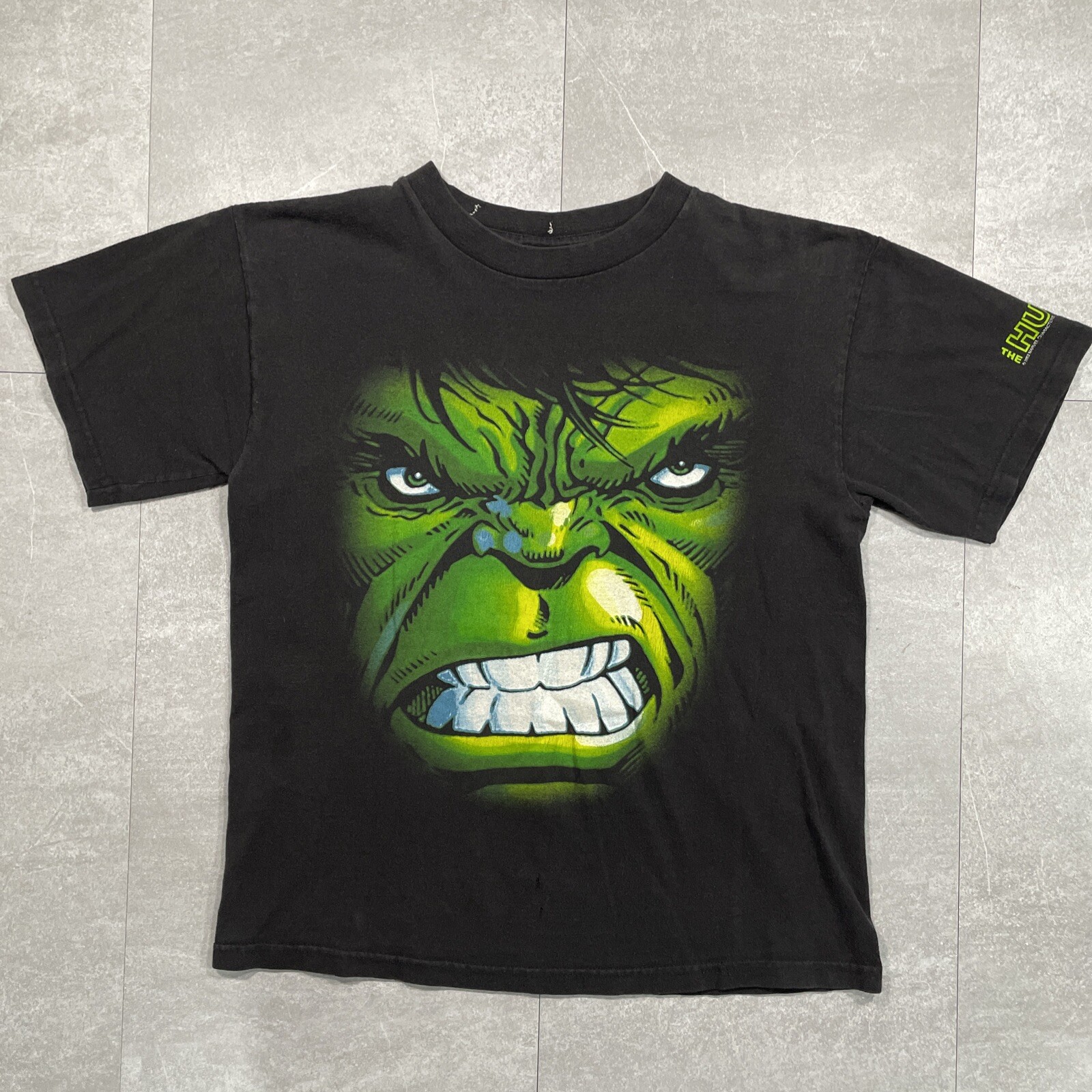 Vintage Incredible Hulk 2002 movie promo t shirt Marvel mad Engine black mens S