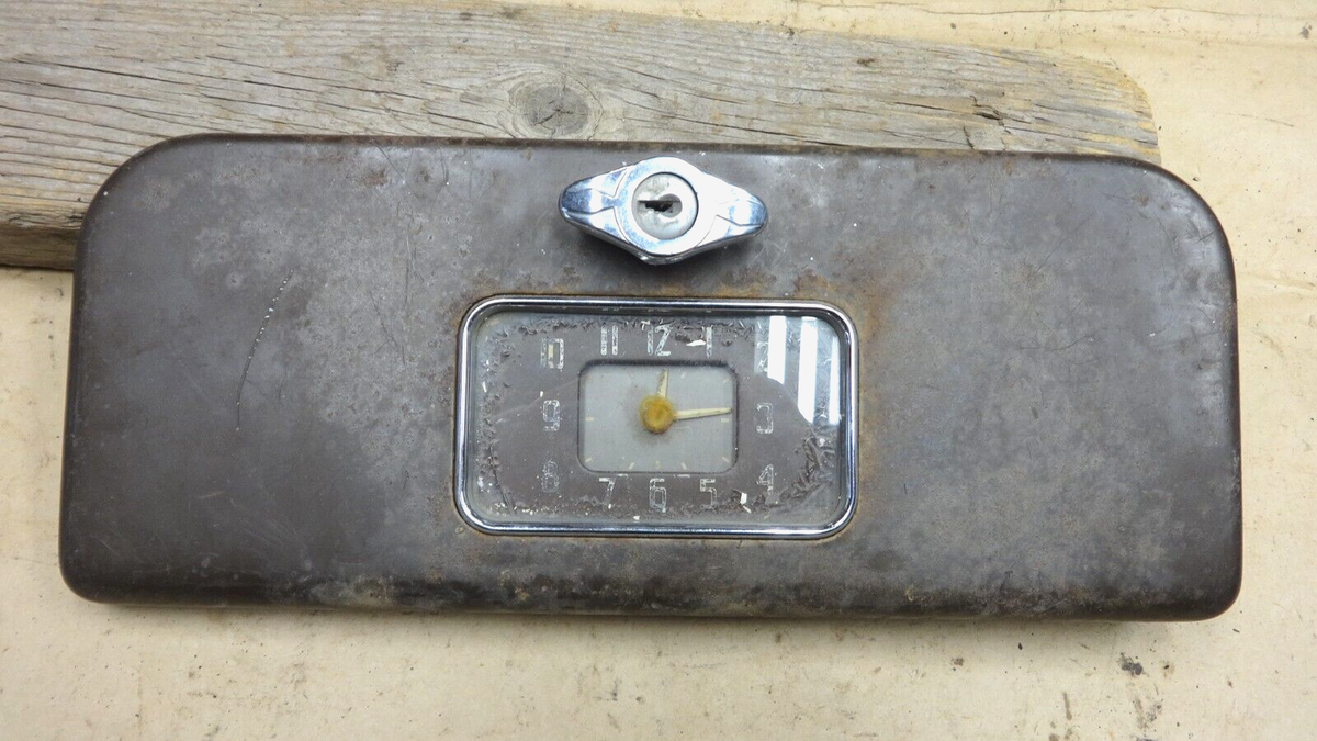 1937 Chevy GLOVE BOX DOOR w/ CLOCK Original GM coupe sedan 1938 | eBay
