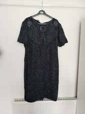 Ladies Black Beaded Dress Size 20