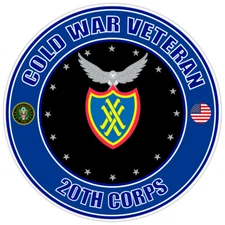 Cold War Veteran 20th Corps Bumper Sticker Military Vinyl Soldier Decal 5"
