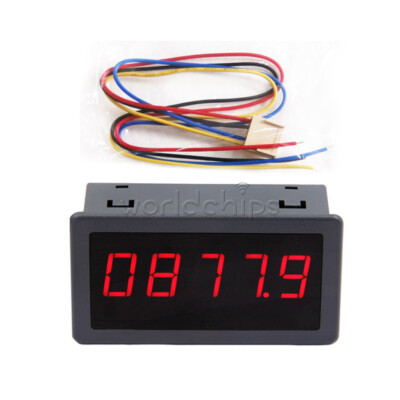 5166FR Frequency Meter 5-Digit Red Tachometer Switch Speed Counter DC5V/12V/24V