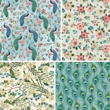 Peacock Arbor 1 Yd. Precut Cotton Fabric