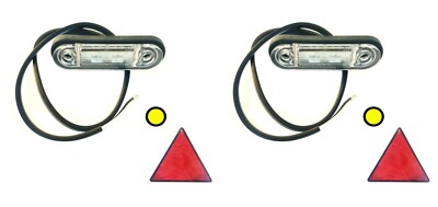 2x Gelb LED Umrissleuchte Begrenzungsleuchte LKW Anhänger mit Kabel und 2Dreieck