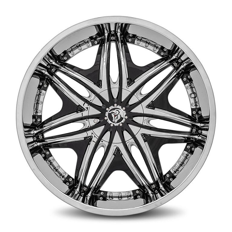 4 Custom 26 inch Wheels Rims 6X139.7 +30mm Chrome Black insert Suburban