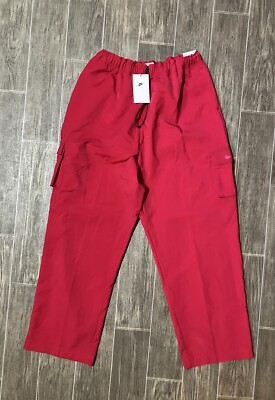 Nike Cargo Track Pants Red Standard Fit High Rise Womens XL NWT