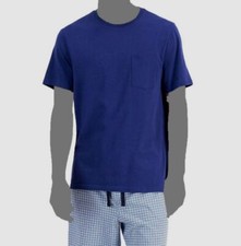 20 Club Room Men's Blue Pocket Chest Crewneck Pajama Top Sleepwear Size M