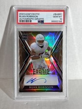 Bijan Robinson 2023 Leaf Exotic GIRAFFE /5 Auto Rookie PSA 10 Mint POP 1 FALCONS