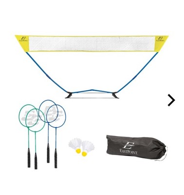 EastPoint Easy Setup Badminton Set - 5 ft Net, 4 Rackets, 2 Shuttlecocks - Qu...