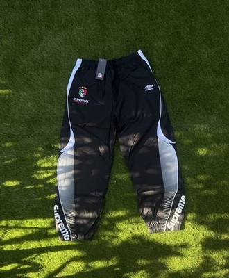 Umbro x Supreme Men's Black/White Colorblock Track Pants M Polyester Logo