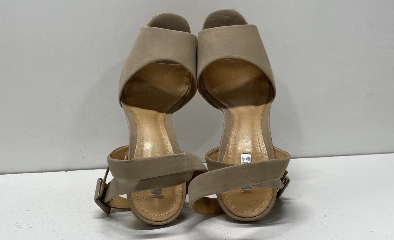 Schutz Beige Solid Open Toe High Heels Platform S… - image 6