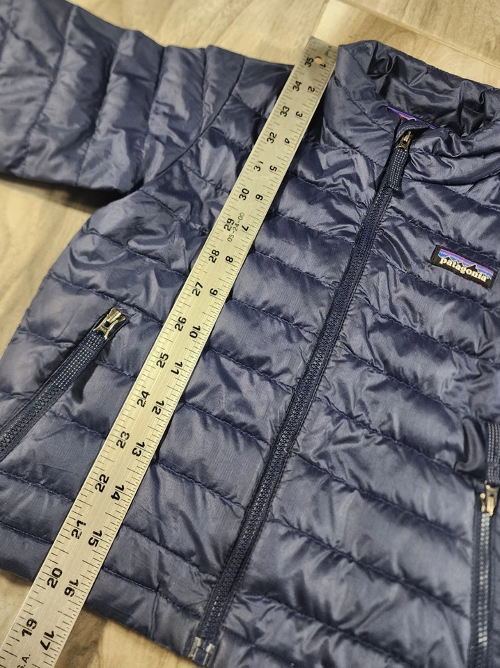 Patagonia стеганая куртка пальто темно-синий детский размер 2T полный молнии недостаток - Изображение 2 из 4