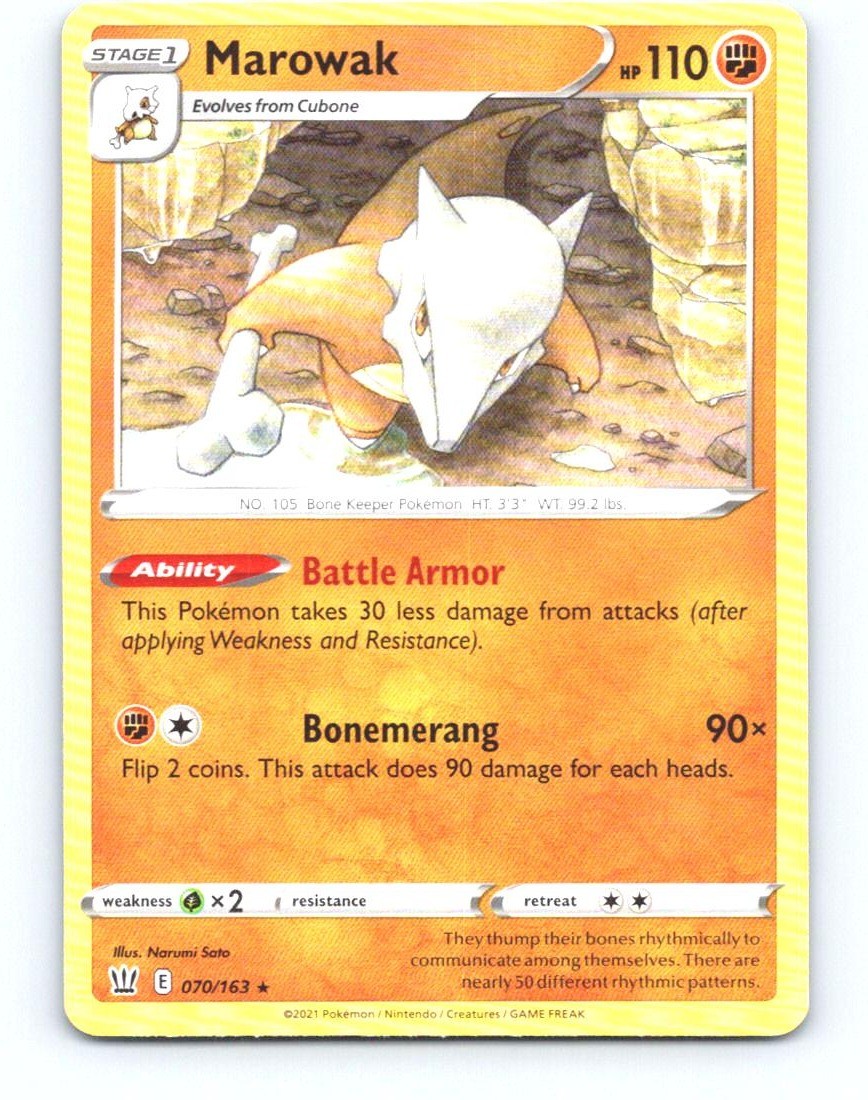 Marowak 070/163 Rare Battle Styles Pokemon Near Mint