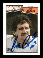 1987 Topps Football 86 Jeff Gossett signed auto autograph 02 blue sig, jersey # 
