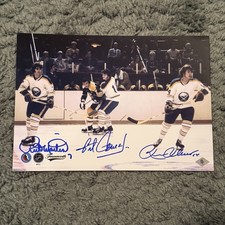 The French Connection Signed Photo Gilbert Perreault Rick Martin Rene Robert