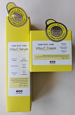 Dearboo Vita C Serum & Cream Spot Care Set Korean Brighten Hydrate EXP 08/28 Lot